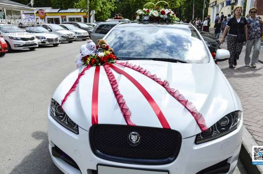 Вариант украшений для свадебного авто №01