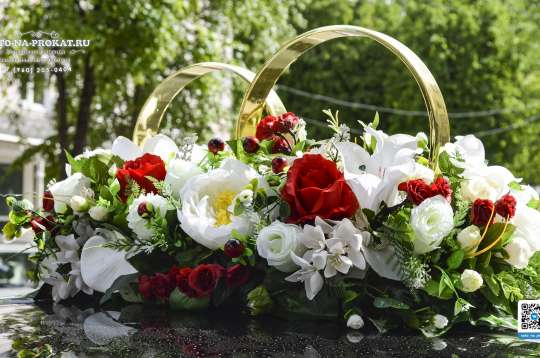 Вариант украшений для свадебного авто №01