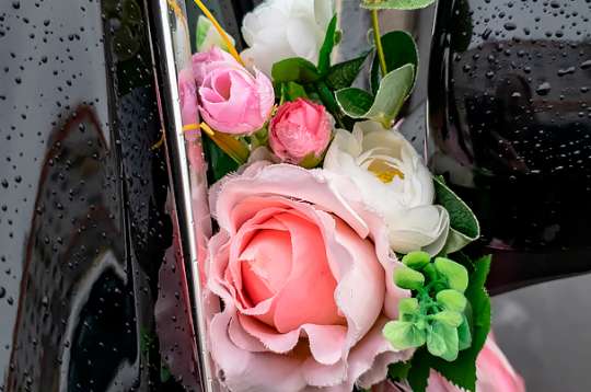 Вариант украшений для свадебного авто №43