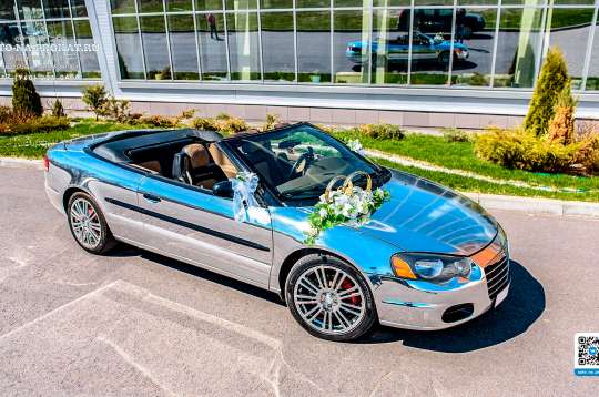 Вариант украшения свадебного автомобиля №49