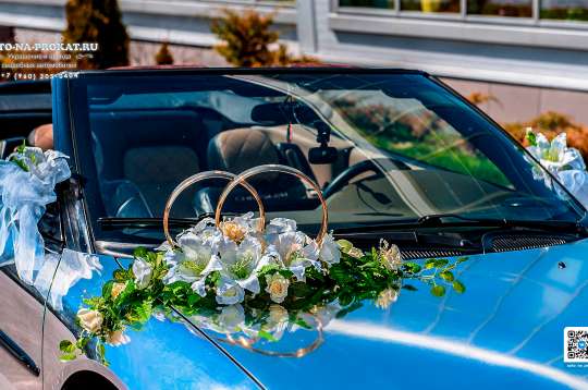 Вариант украшений для свадебного авто №49