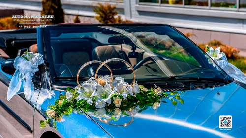 Вариант украшения свадебного автомобиля №49