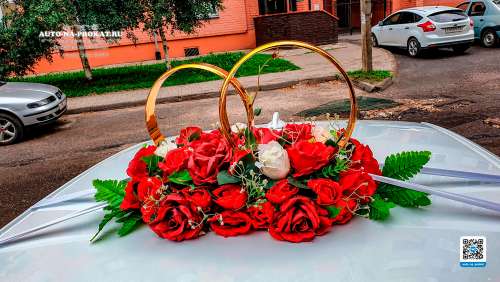Вариант украшений для свадебного авто №53