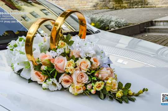 Вариант украшений для свадебного авто №54