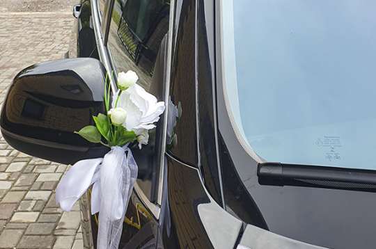 Вариант украшений для свадебного авто №56