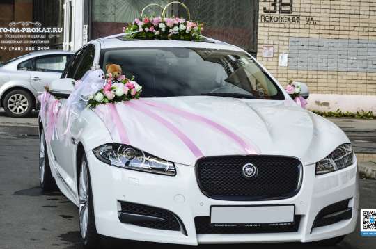 Вариант украшений для свадебного авто №03