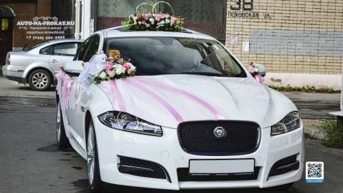 Вариант украшений для свадебного авто №03