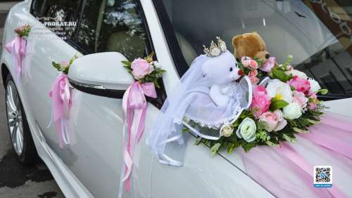 Вариант украшений для свадебного авто №03