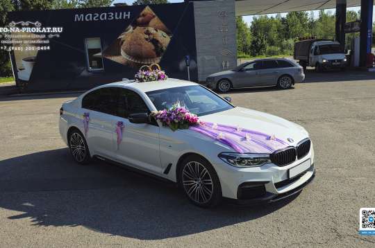 Вариант украшений для свадебного авто №57