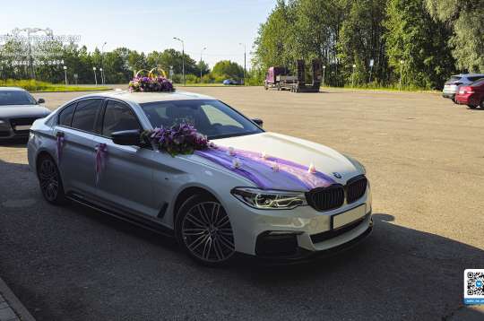 Вариант украшений для свадебного авто №57