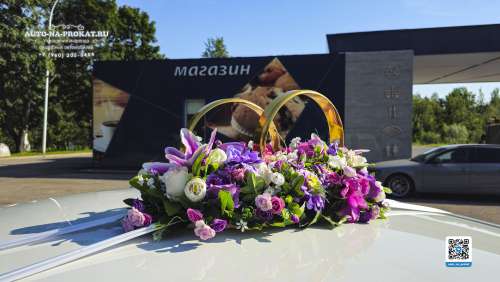 Вариант украшений для свадебного авто №57