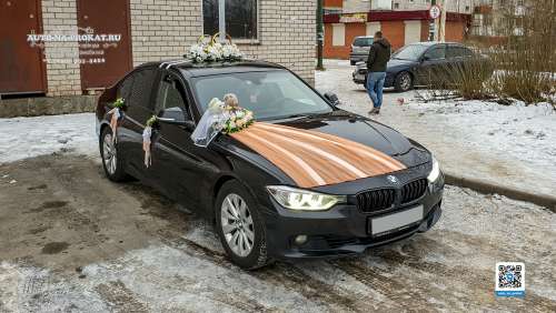 Вариант украшений для свадебного авто №06