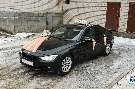 Вариант украшений для свадебного авто №06