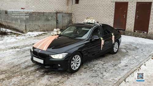 Вариант украшений для свадебного авто №06