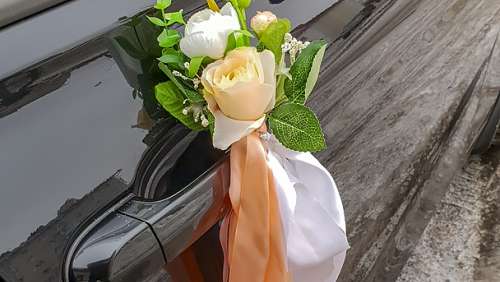 Вариант украшений для свадебного авто №06