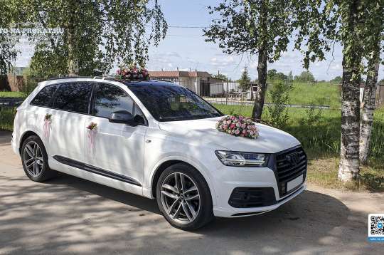 Вариант украшений для свадебного авто №07