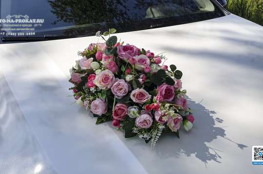 Вариант украшений для свадебного авто №07