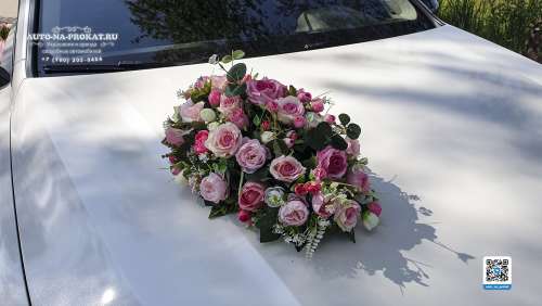 Вариант украшений для свадебного авто №07