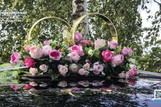 Вариант украшений для свадебного авто №07