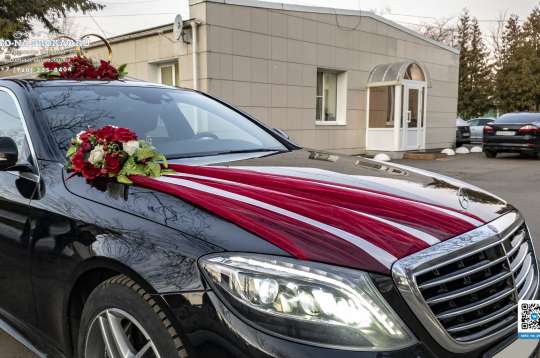 Вариант украшений для свадебного авто №11