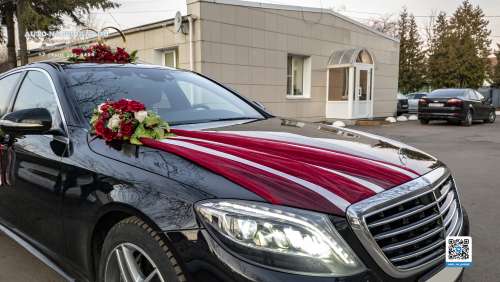Вариант украшений для свадебного авто №11