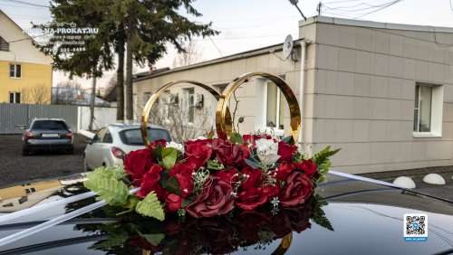 Вариант украшений для свадебного авто №11