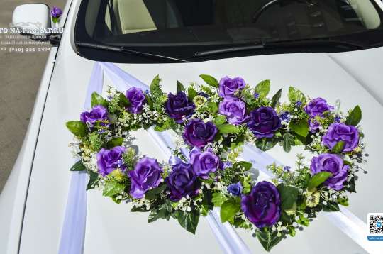Вариант украшений для свадебного авто №12