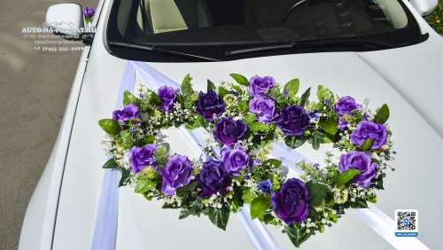 Вариант украшений для свадебного авто №12