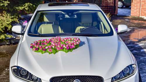 Вариант украшений для свадебного авто №65