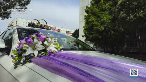 Вариант украшений для свадебного авто №16