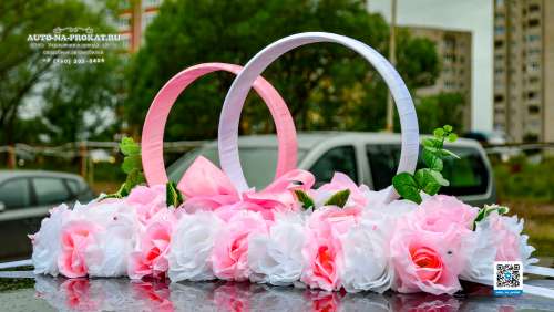 Вариант украшений для свадебного авто №29
