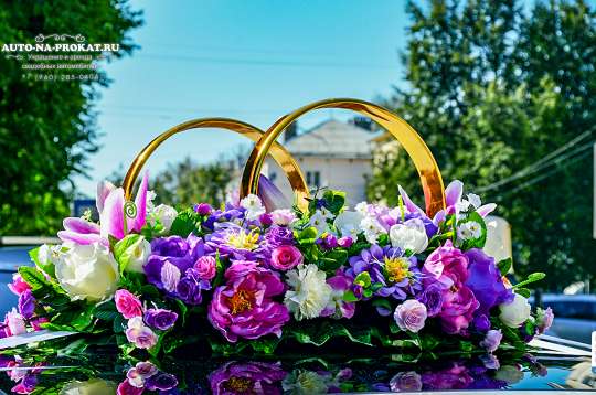 Вариант украшений для свадебного авто №21