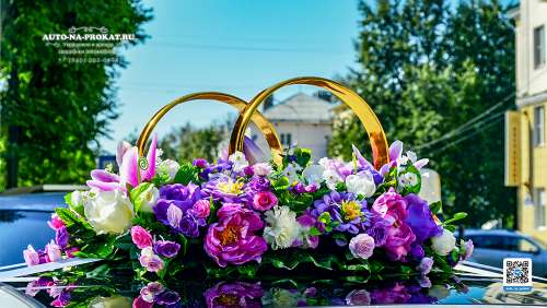 Вариант украшений для свадебного авто №21