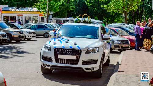 Вариант украшений для свадебного авто №19