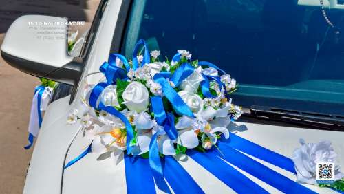 Вариант украшений для свадебного авто №19