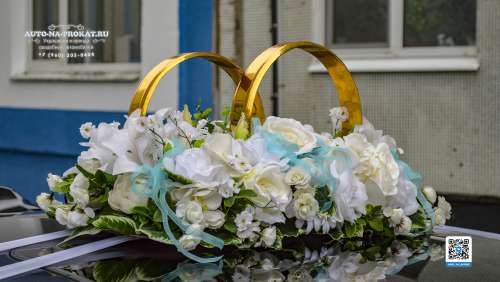 Вариант украшения №19 с голубыми лентами