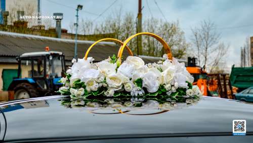Вариант украшений для свадебного авто №20
