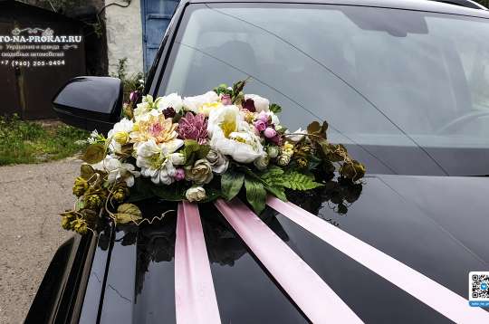 Вариант украшений для свадебного авто №22