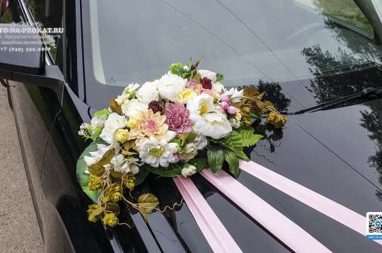 Вариант украшений для свадебного авто №22