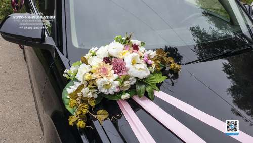 Вариант украшений для свадебного авто №22