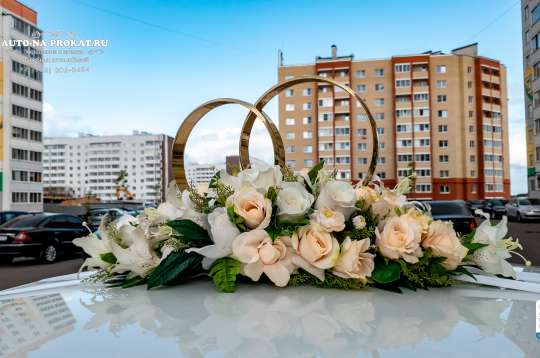 Вариант украшений для свадебного авто №24