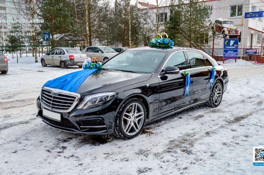 Вариант украшений для свадебного авто №25