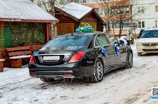 Вариант украшений для свадебного авто №25