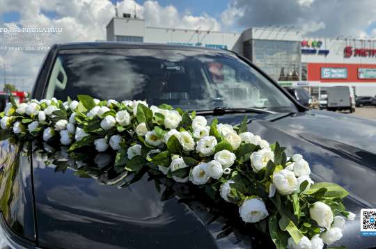 Вариант украшений для свадебного авто №26