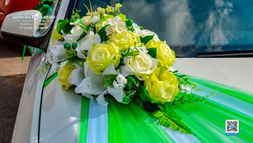 Вариант украшений для свадебного авто №27