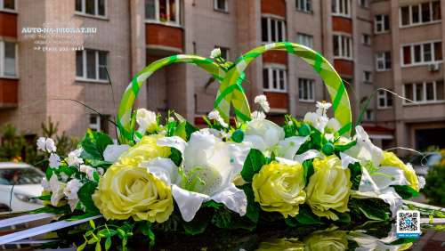 Вариант украшений для свадебного авто №27