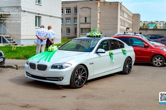 Вариант украшений для свадебного авто №27