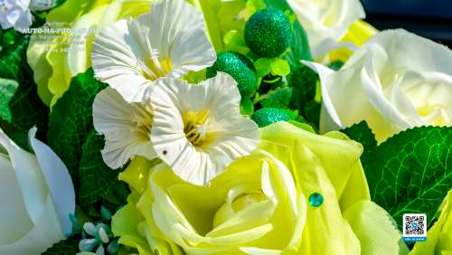 Вариант украшений для свадебного авто №27