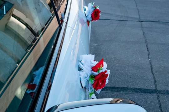 Вариант украшений для свадебного авто №28