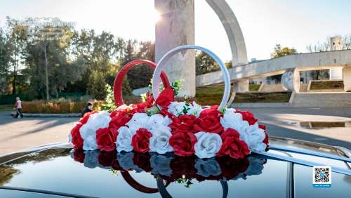 Вариант украшений для свадебного авто №28